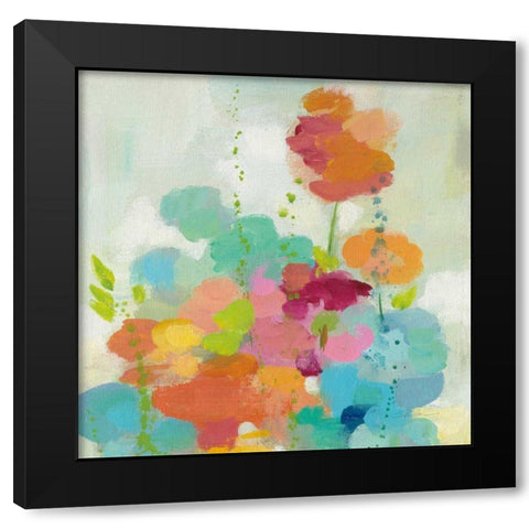Longstem Bouquet II Square I Black Modern Wood Framed Art Print with Double Matting by Vassileva, Silvia