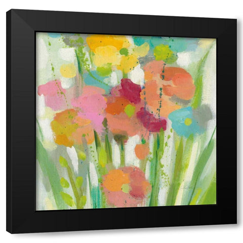 Longstem Bouquet II Square II Black Modern Wood Framed Art Print with Double Matting by Vassileva, Silvia