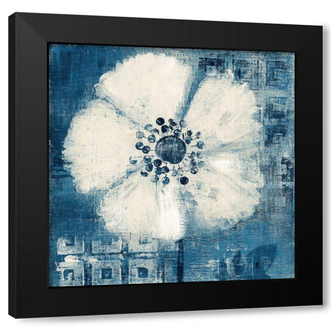 Daisy for Barbara Blue Crop Black Modern Wood Framed Art Print with Double Matting by Studio Mousseau