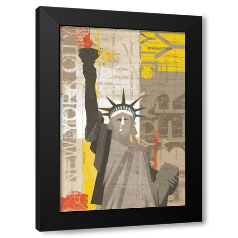 Liberty Black Modern Wood Framed Art Print with Double Matting by Mullan, Michael