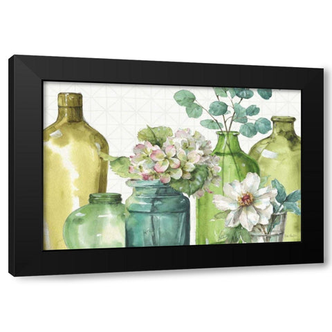 Mixed Greens XLIX Black Modern Wood Framed Art Print with Double Matting by Audit, Lisa