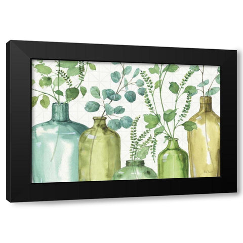 Mixed Greens L Black Modern Wood Framed Art Print with Double Matting by Audit, Lisa