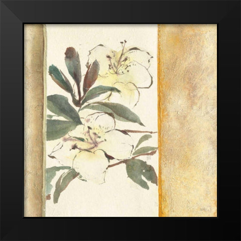 Ochre Rhododendron Black Modern Wood Framed Art Print by Paschke, Chris