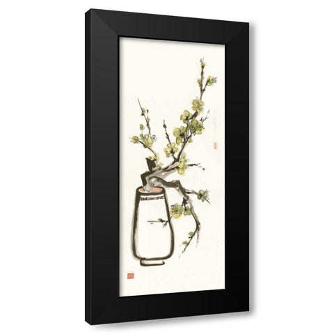Moss Blossom Black Modern Wood Framed Art Print with Double Matting by Paschke, Chris