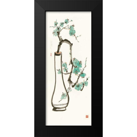 Jade Blossom Black Modern Wood Framed Art Print by Paschke, Chris