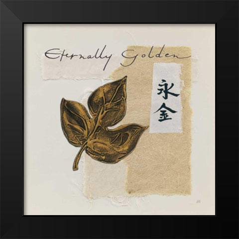 Bronze Leave IV Eternally Golden Black Modern Wood Framed Art Print by Paschke, Chris