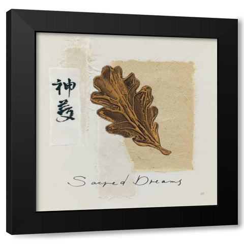 Bronze Leaf II Sacred Dreams Black Modern Wood Framed Art Print by Paschke, Chris