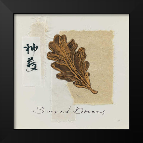 Bronze Leaf II Sacred Dreams Black Modern Wood Framed Art Print by Paschke, Chris