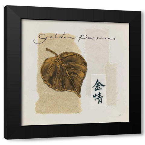 Bronze Leaf III Golden Passions Black Modern Wood Framed Art Print by Paschke, Chris