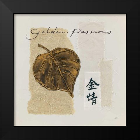Bronze Leaf III Golden Passions Black Modern Wood Framed Art Print by Paschke, Chris