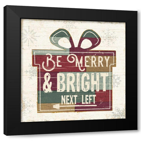Christmas Signs I Black Modern Wood Framed Art Print with Double Matting by Pela Studio