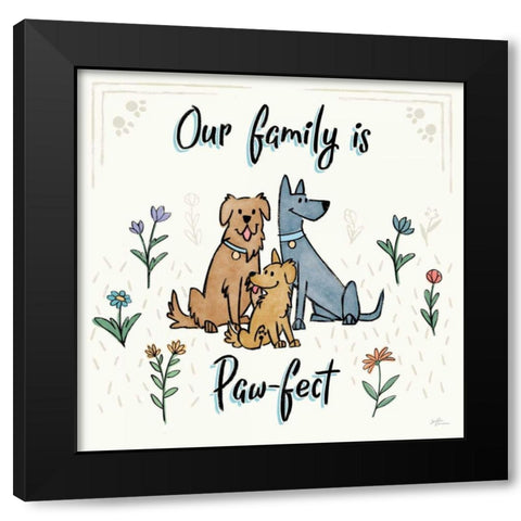Dogs in the Garden IV Black Modern Wood Framed Art Print with Double Matting by Penner, Janelle