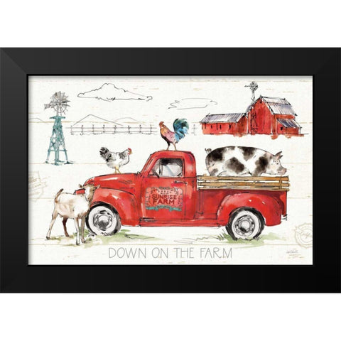 Down on the Farm II Black Modern Wood Framed Art Print by Tavoletti, Anne