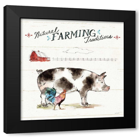Down on the Farm III Black Modern Wood Framed Art Print with Double Matting by Tavoletti, Anne