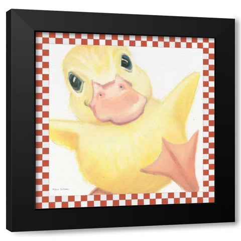 Farm Friends II Border Black Modern Wood Framed Art Print by Sullivan, Myles