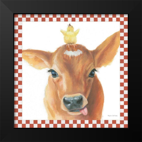 Farm Friends III Border Black Modern Wood Framed Art Print by Sullivan, Myles