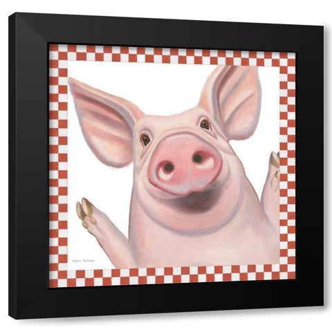Farm Friends IV Border Black Modern Wood Framed Art Print with Double Matting by Sullivan, Myles