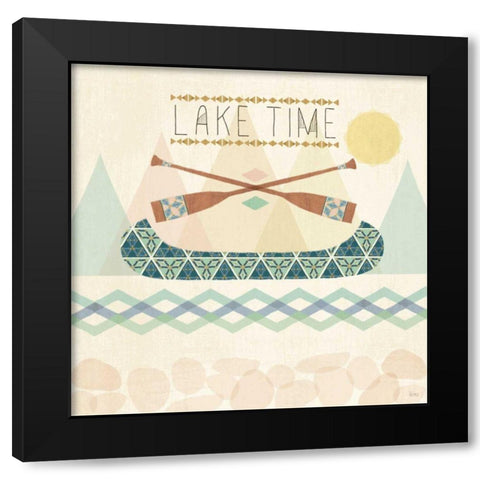 Outdoor Geo IV Black Modern Wood Framed Art Print with Double Matting by Charron, Veronique