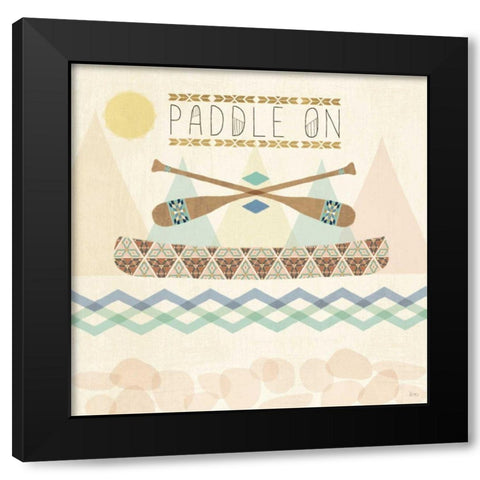 Outdoor Geo V Black Modern Wood Framed Art Print by Charron, Veronique