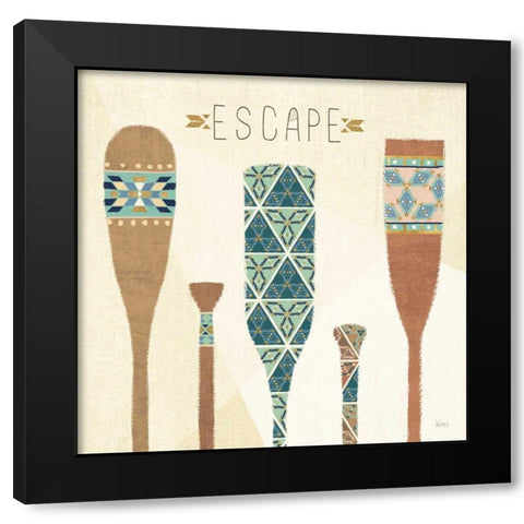 Outdoor Geo VI Black Modern Wood Framed Art Print with Double Matting by Charron, Veronique