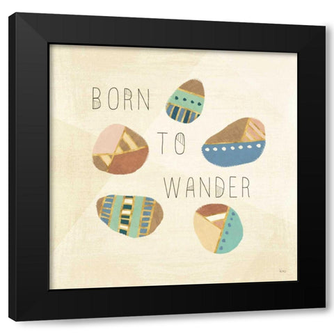 Outdoor Geo IX Black Modern Wood Framed Art Print with Double Matting by Charron, Veronique