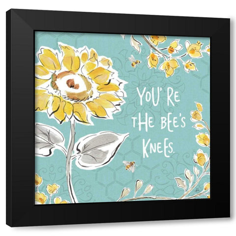 Bee Happy II Black Modern Wood Framed Art Print by Brissonnet, Daphne