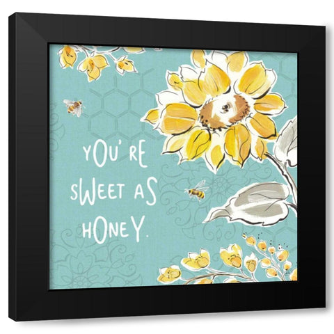 Bee Happy III Black Modern Wood Framed Art Print with Double Matting by Brissonnet, Daphne