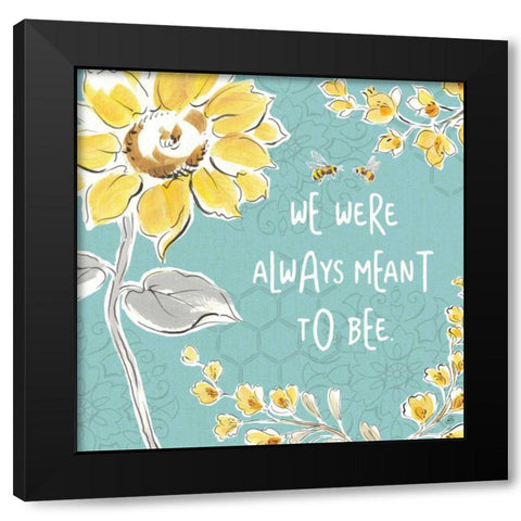 Bee Happy IV Black Modern Wood Framed Art Print with Double Matting by Brissonnet, Daphne