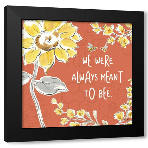 Bee Happy IV Spice Black Modern Wood Framed Art Print with Double Matting by Brissonnet, Daphne