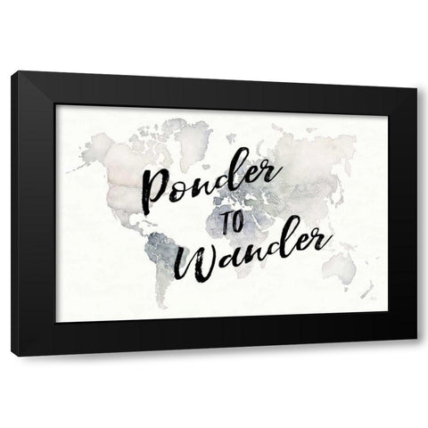 Watercolor Wanderlust Ponder Black Modern Wood Framed Art Print with Double Matting by Marshall, Laura