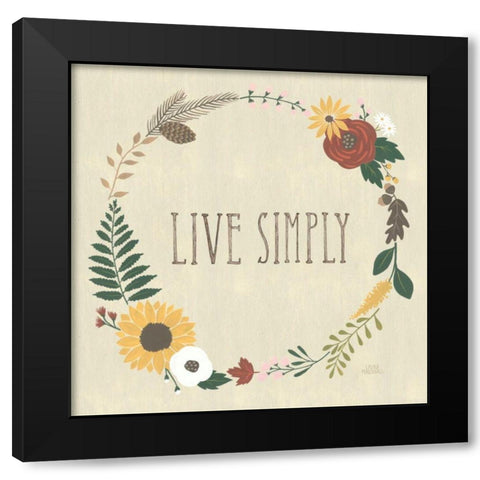 Autumn Garden Live Simply Black Modern Wood Framed Art Print by Marshall, Laura