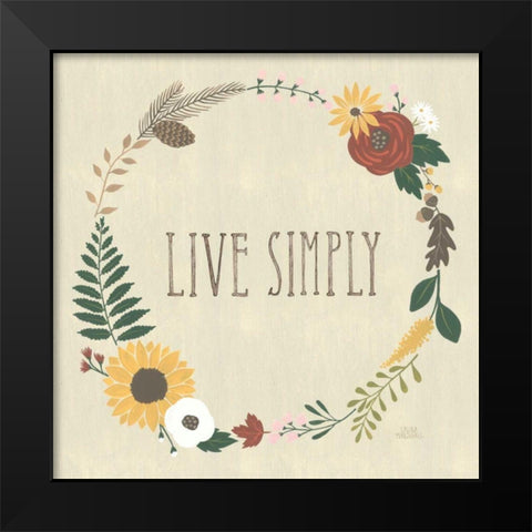 Autumn Garden Live Simply Black Modern Wood Framed Art Print by Marshall, Laura