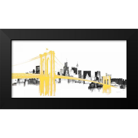 Skyline Crossing Yellow Black Modern Wood Framed Art Print by Tillmon, Avery