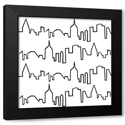 NY Chic Skyline black on white Black Modern Wood Framed Art Print by Fabiano, Marco