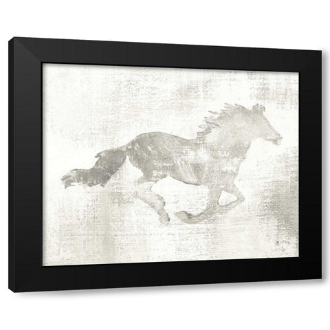Mustang Study Neutral Black Modern Wood Framed Art Print with Double Matting by Mousseau, Studio