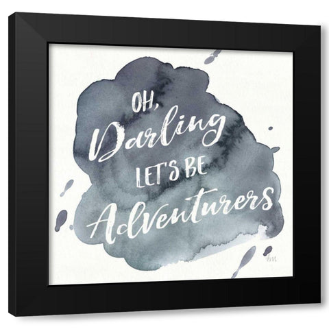 Watercolor Wanderlust Adventure I Black Modern Wood Framed Art Print with Double Matting by Marshall, Laura