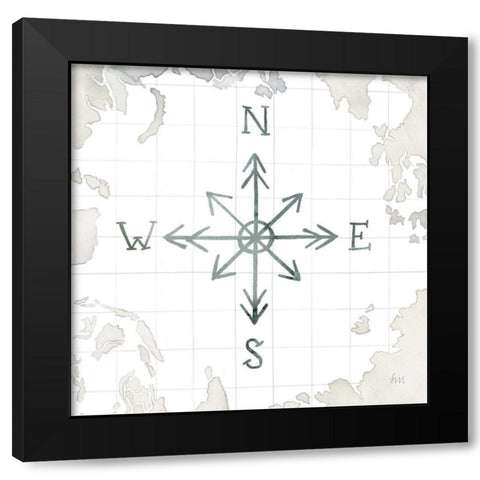 Watercolor Wanderlust Adventure IV Black Modern Wood Framed Art Print with Double Matting by Marshall, Laura