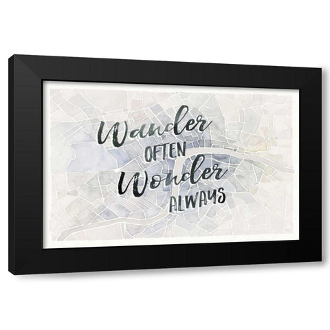 Watercolor Wanderlust London Adventure Black Modern Wood Framed Art Print with Double Matting by Marshall, Laura