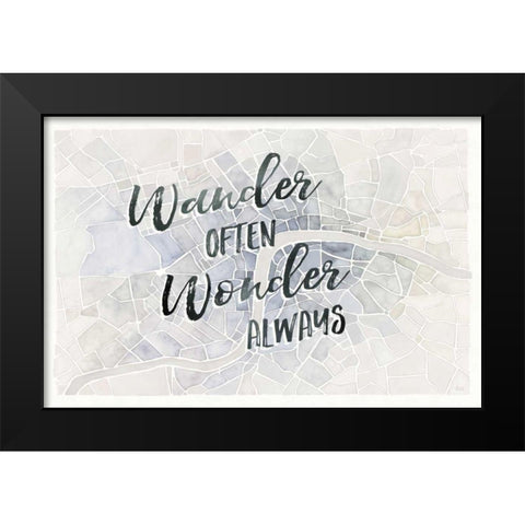 Watercolor Wanderlust London Adventure Black Modern Wood Framed Art Print by Marshall, Laura