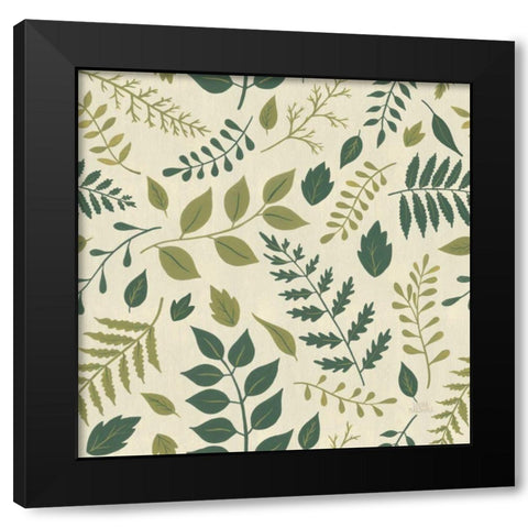 Autumn Garden Pattern VII Black Modern Wood Framed Art Print by Marshall, Laura