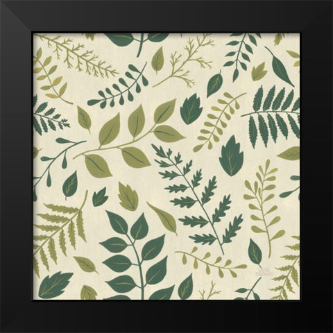Autumn Garden Pattern VII Black Modern Wood Framed Art Print by Marshall, Laura