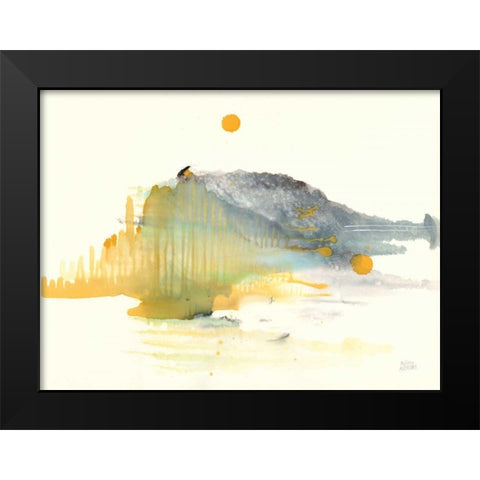 Golden Isle Black Modern Wood Framed Art Print by Averinos, Melissa