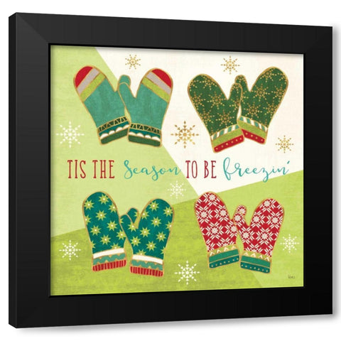 Winter Wishes IV Black Modern Wood Framed Art Print with Double Matting by Charron, Veronique