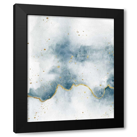 Flow with Gold II Black Modern Wood Framed Art Print by Marshall, Laura