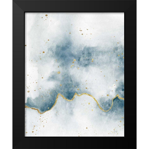 Flow with Gold II Black Modern Wood Framed Art Print by Marshall, Laura