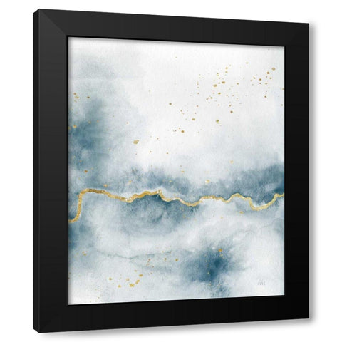 Flow with Gold III Black Modern Wood Framed Art Print by Marshall, Laura
