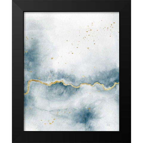 Flow with Gold III Black Modern Wood Framed Art Print by Marshall, Laura