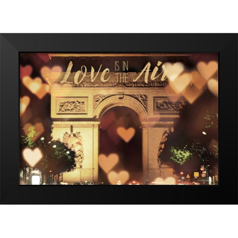 Love is in the Arc de Triomphe v2 Black Modern Wood Framed Art Print by Marshall, Laura
