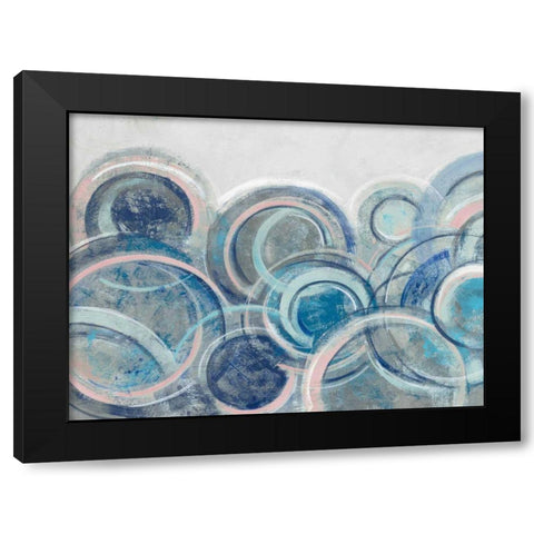 Variation Blue Grey Pink Crop Black Modern Wood Framed Art Print by Vassileva, Silvia