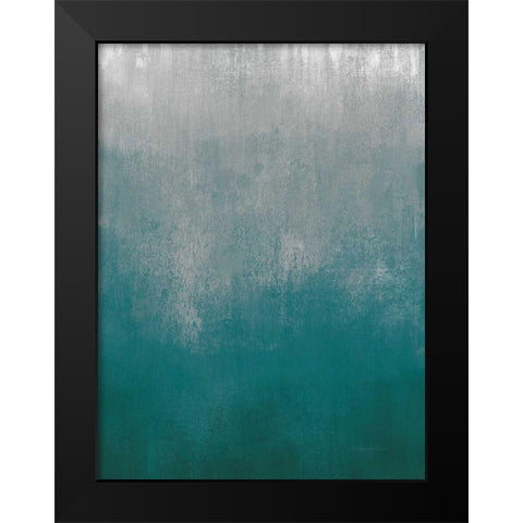 Silver Wave I Green Crop Black Modern Wood Framed Art Print by Vassileva, Silvia